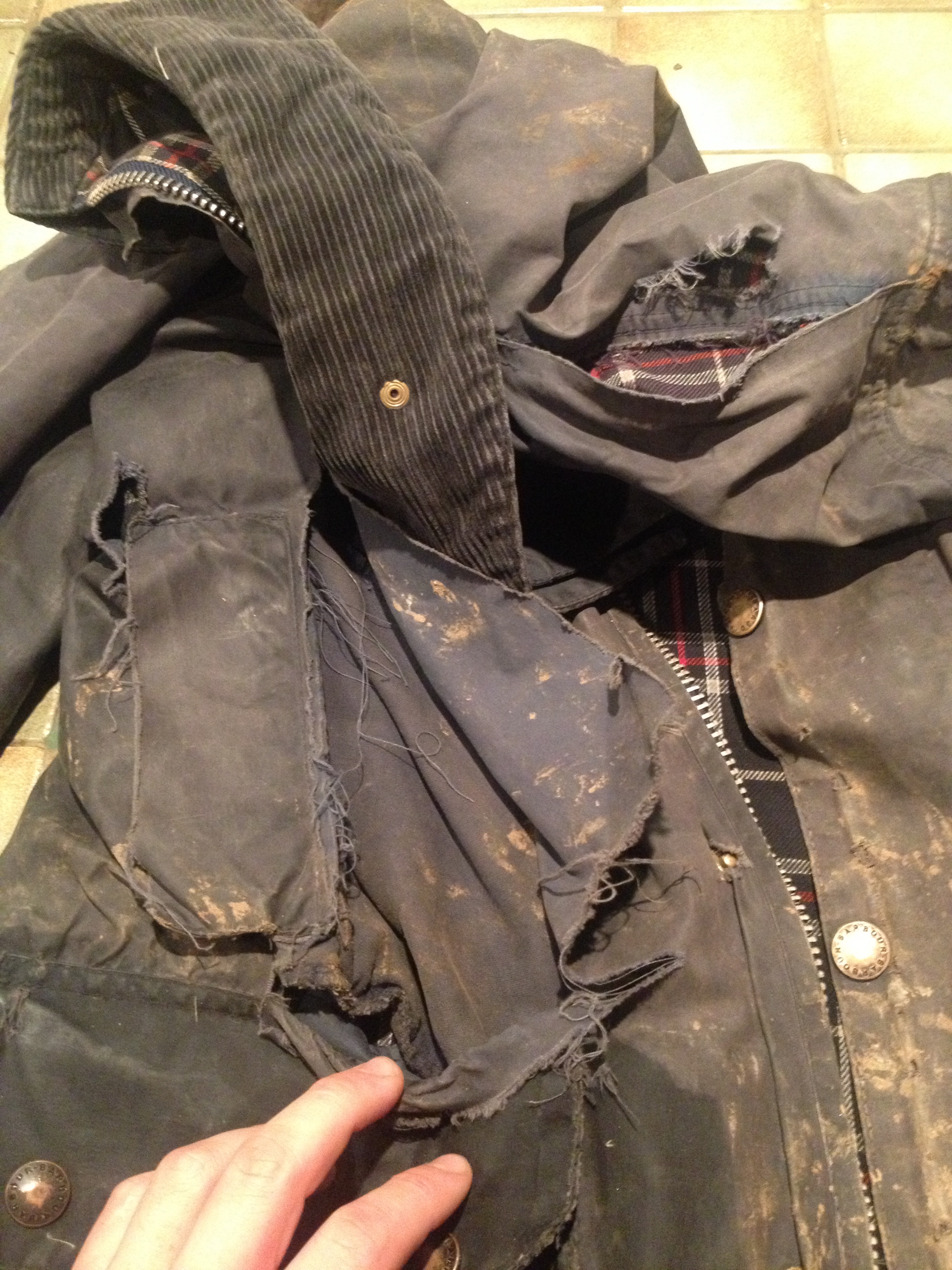 barbour quilted jacket repair